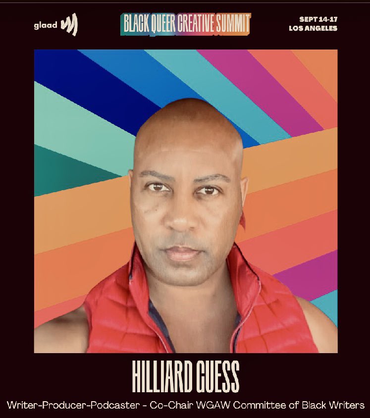 HilliardGuess's tweet photo. An awesome event today @glaad inaugural Black Queer Creative Summit at CAA powered by @gileadsciences
#BlackQueerCreativeSummit #GLAADBQCS #wgaw #writerproducer #entertainment @blackqueerjoy #lgbtq🌈 #blackhollywood #filmmaker @wgawest @wgastrikeunite @wgaunity @wgastrikeshirts https://t.co/eXHb2PADn9