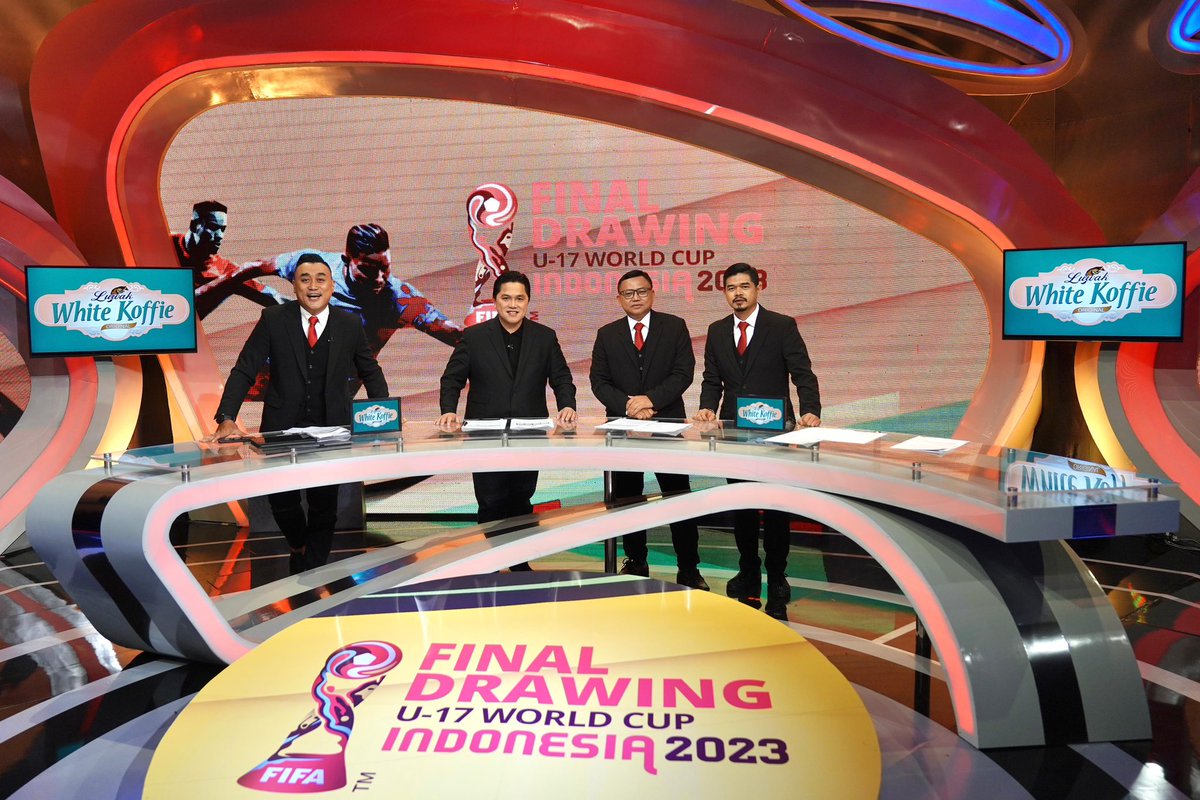 erickthohir's tweet photo. Ada yang nonton Drawing FIFA U-17 World Cup semalam? Apakah Indonesia punya peluang besar menjadi juara Grup A? Garuda Muda mempersiapkan diri dengan matang dan akan memberikan yang terbaik! https://t.co/1Bie6rCjrc
