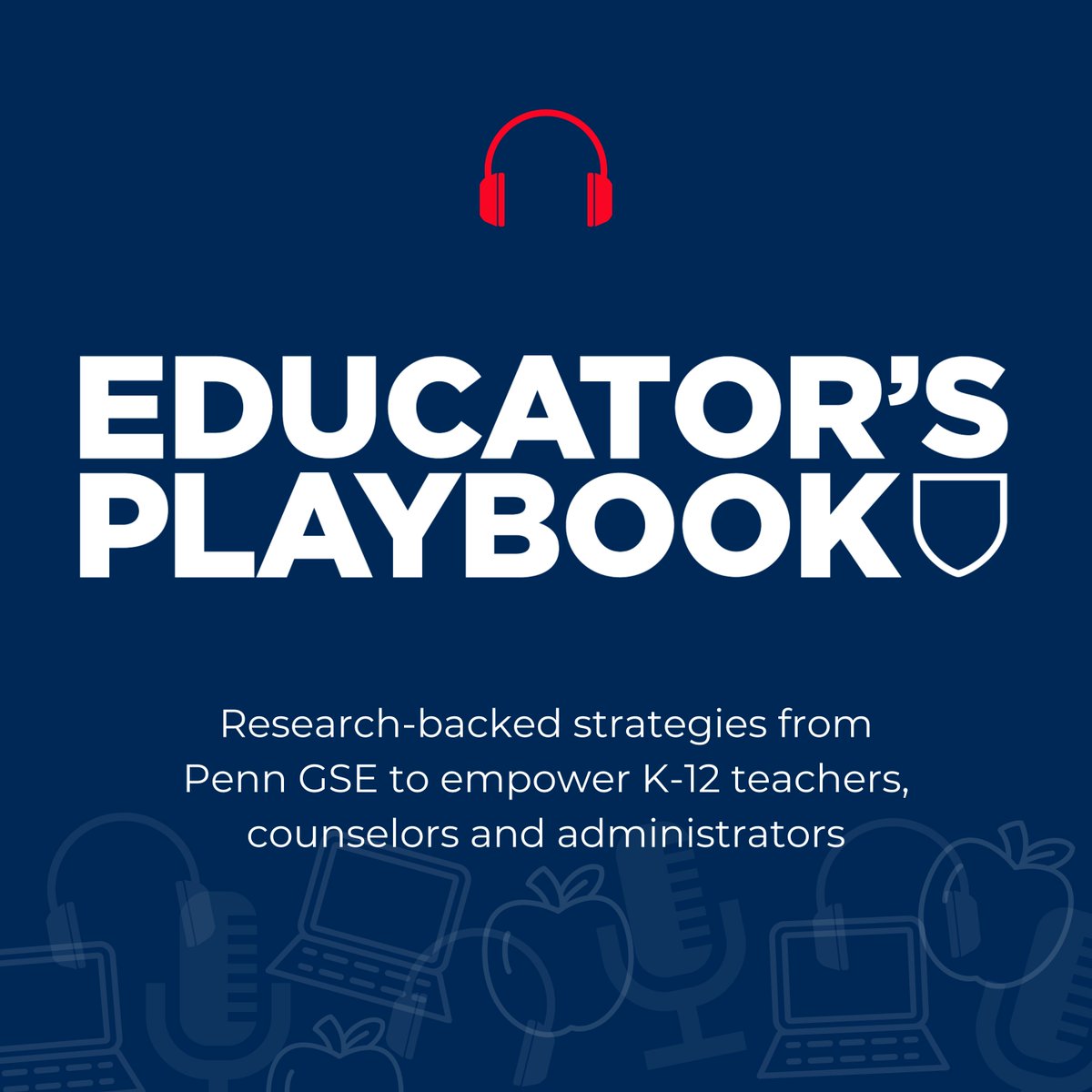 PennGSE's tweet photo. Introducing the new Educator’s Playbook podcast, a companion to our email newsletter for K-12 educators! 🍎 Listen to the trailer and subscribe today so you don’t miss a single episode this fall! 🎧 https://t.co/q355UIE6Nn on @ApplePodcasts or https://t.co/BGfEIJLo1A on @Spotify. https://t.co/mbCfb8ASpH