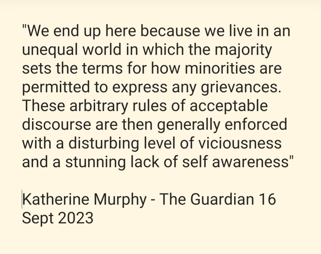 This quote from Katherine Murphy hits 🎯
I know people get sick of listening to it &amp; Mob gets sick of feeling it &amp; trying to talk about it. So we need a bipartisan way to shift to balance. I believe  #VoiceToParliament is the  equitable structural way  #yes23