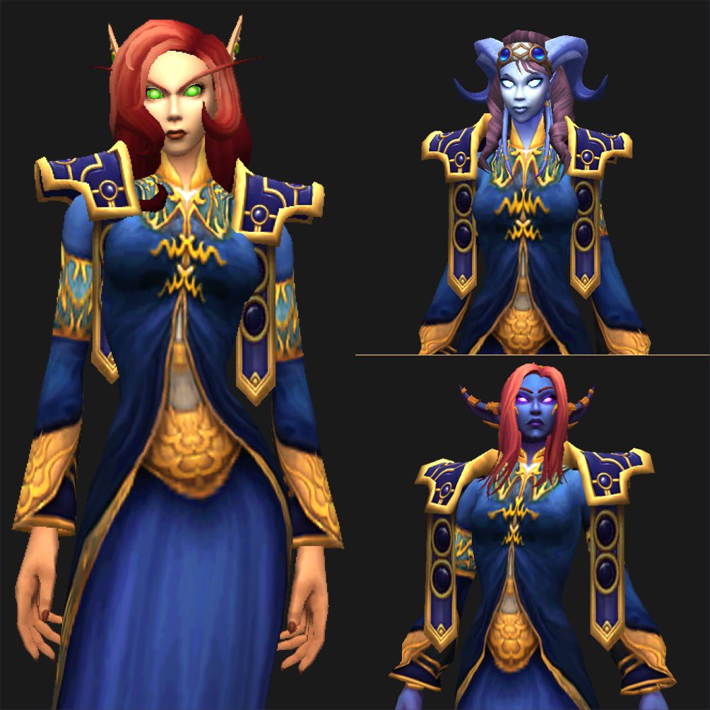 Migdalah07's tweet photo. Official petition to update belfs shoulders so they don’t clip into their body. Friends please help the Transmog community. @Blizzard_Ent @Warcraft please please fix this!!! 💙 https://t.co/Tek3YaULrW