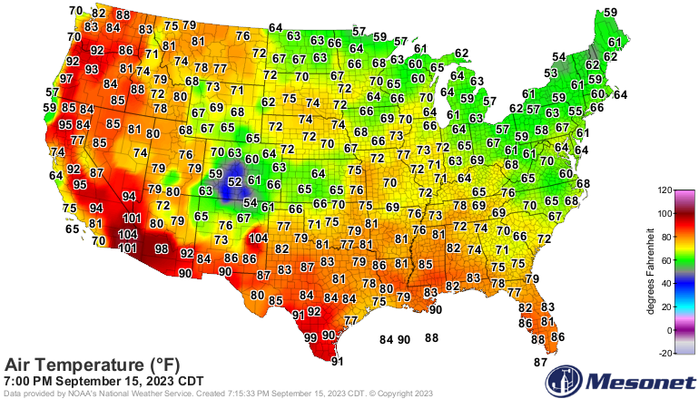Hot day in Western USA:
Temperatures reached as high as 103F in Oregon and 98F in Washington States.

Provisionally,the highest today was 108F in the Death Valley.
One more day of intense heat, than the temperatures should start easing  West,but Southern Texas heat will persist.
