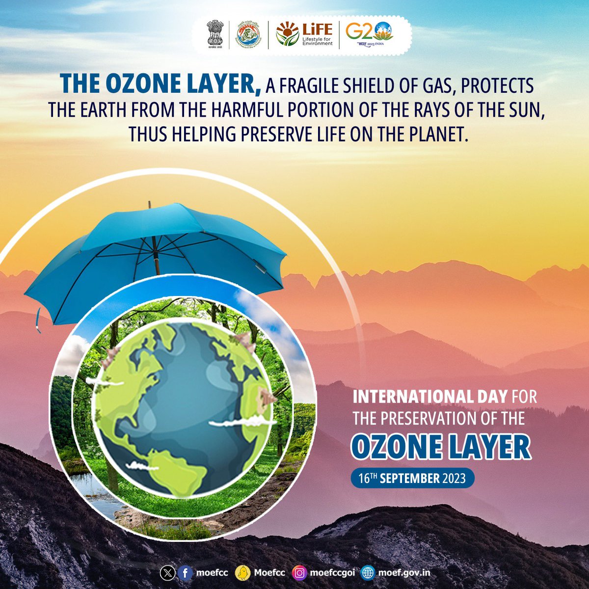 The ozone layer is a vital shield that preserves life on our planet by blocking harmful sun rays. 

Let's join together to protect this precious gift for future generations!

#WorldOzoneDay
#OzoneDay
#MissionLiFE
#ProPlanetPeople