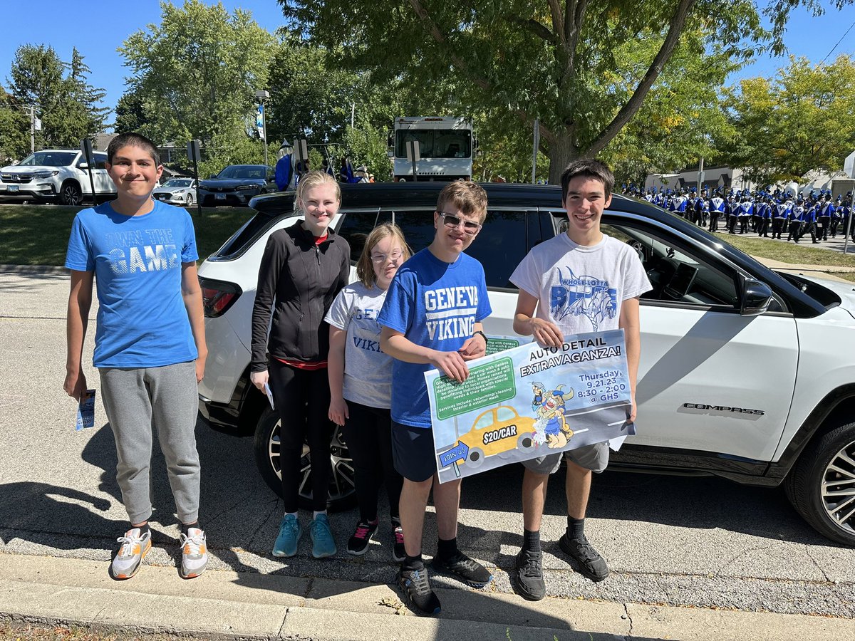 Happy Homecoming Week, Vikings! Today, we helped prepare the football field for the big game tonight and promoted our Auto Detail Extravaganza! fundraiser during the parade this afternoon!! We are so excited for the event THIS Thursday 9/21!
