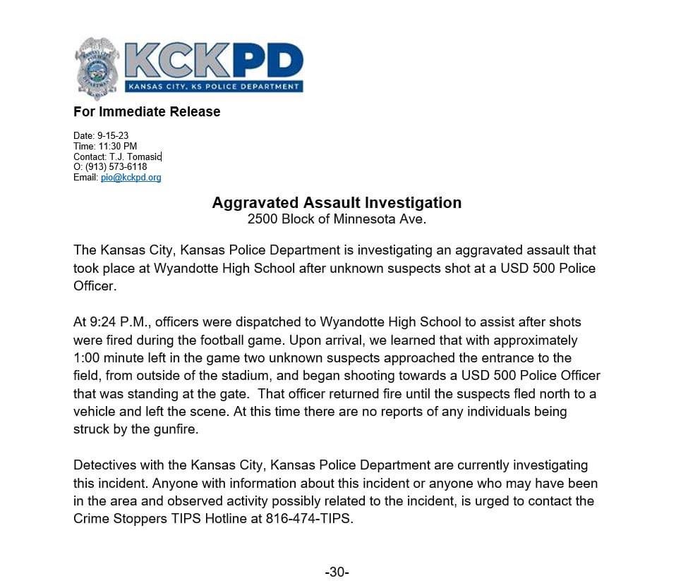 Kansas City, Kansas Police Department (@KCKPDChief) on Twitter photo 2023-09-16 05:09:54