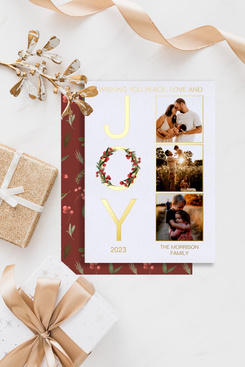 Holiday_Hearts's tweet photo. Wishing You Peace Love and Joy 3 Photo Christmas https://t.co/rLY8Vde5Y9 via @zazzle #joy #christmascard #photocard #onsale #wishingyou #peaceloveandjoy #christmasphoto #holiday2023 #christmas2023 https://t.co/oEXV3gi3vL