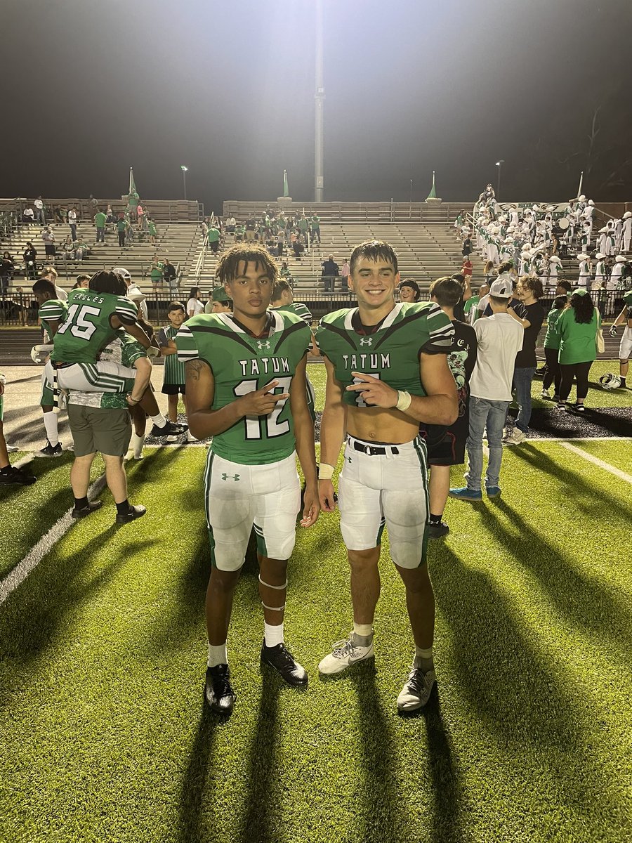 Tatum_Football2's tweet photo. Had a first tonight one coach’s kid @colewatson_8 threw a td pass to another coach’s kid @JaCorie_Bradley pretty cool. @JaymeBradley03 @CoachJRWatson @WkeelingKeeling @Tepper @Matt_Stepp817 @dctf https://t.co/8xUIzeIT4X
