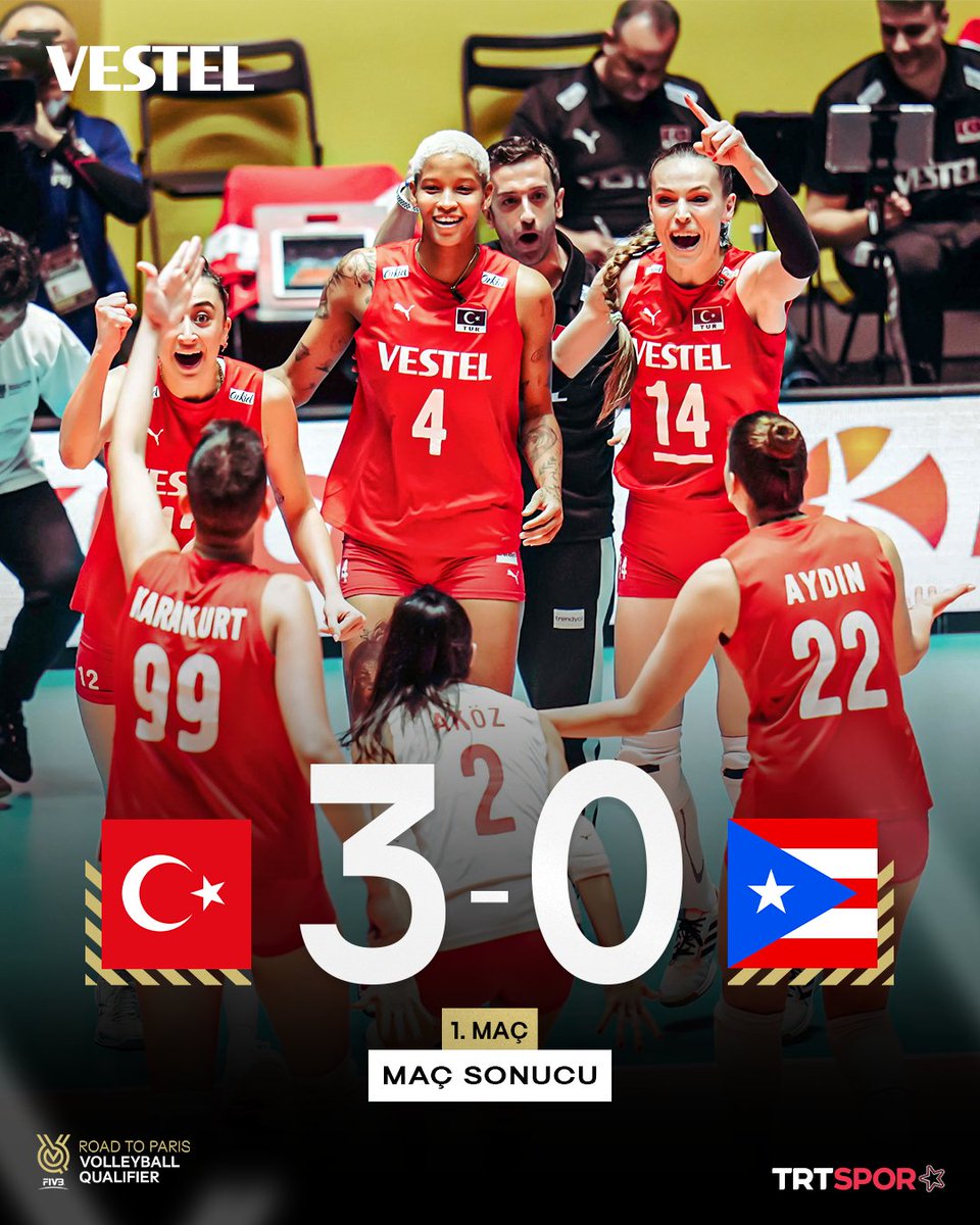 trtsporyildiz's tweet photo. 🇹🇷 Şampiyondan klasına yakışır başlangıç!

🏆 FIVB Olimpiyat Elemeleri ilk maçında Filenin Sultanları, Porto Riko'yu 3-0 mağlup etti ve organizasyona galibiyetle başladı.

🆚 25-19, 25-16, 25-14 https://t.co/d4dQSotGpA