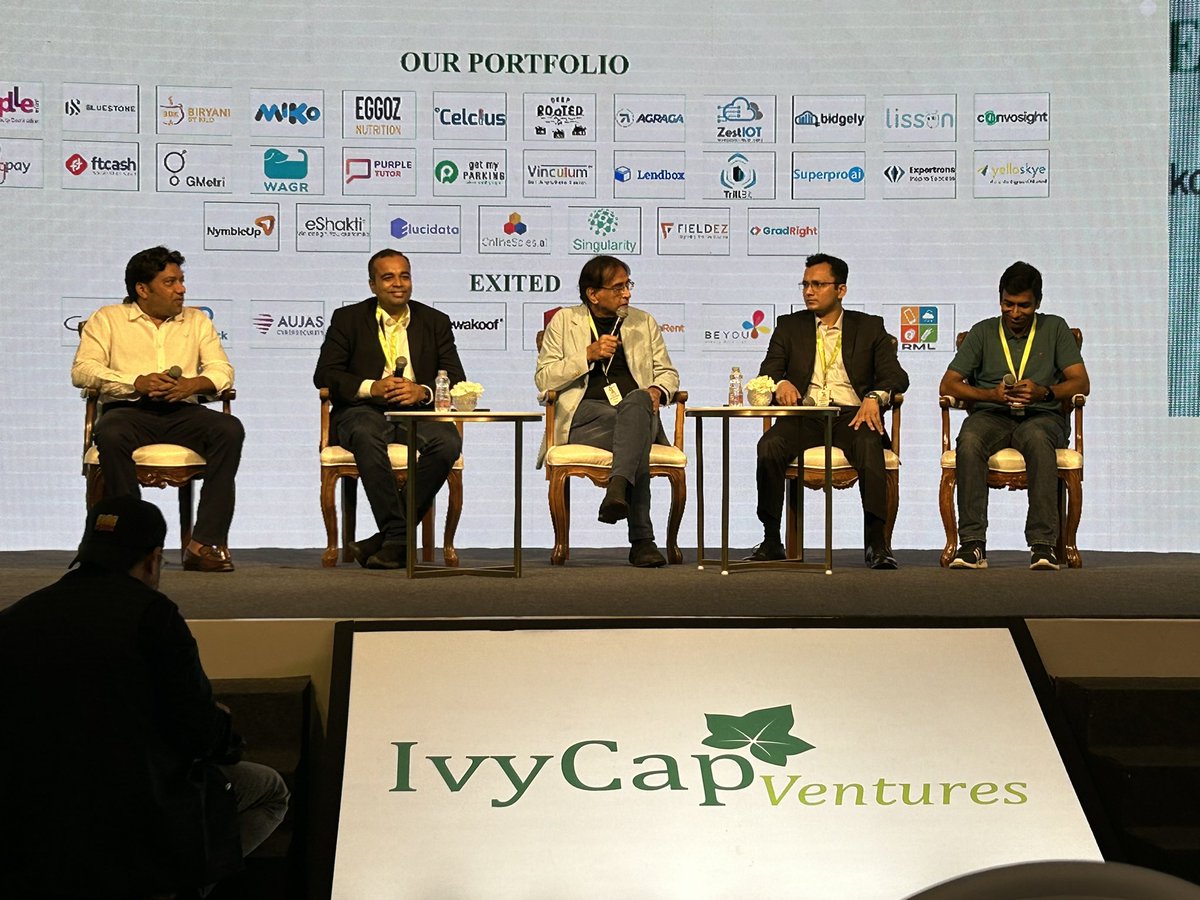harsha99's tweet photo. Founders from @biryanibykilo @mikorobotusa #eggoz #deeprouted sharing their views at @IvyCapVentures #ivycapday2023 #returnofthedragons https://t.co/n8KTbBhv9p