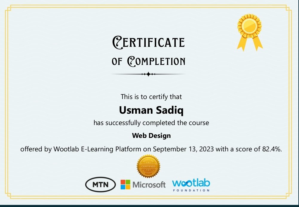 I want to express my heartfelt gratitude for this exceptional opportunity to learn web design courtesy of  MTN Nigeria ICT Skill Foundation in partner with wootlab & Microsoft for making this opportunity possible. Your support has been invaluable in our learning journey.