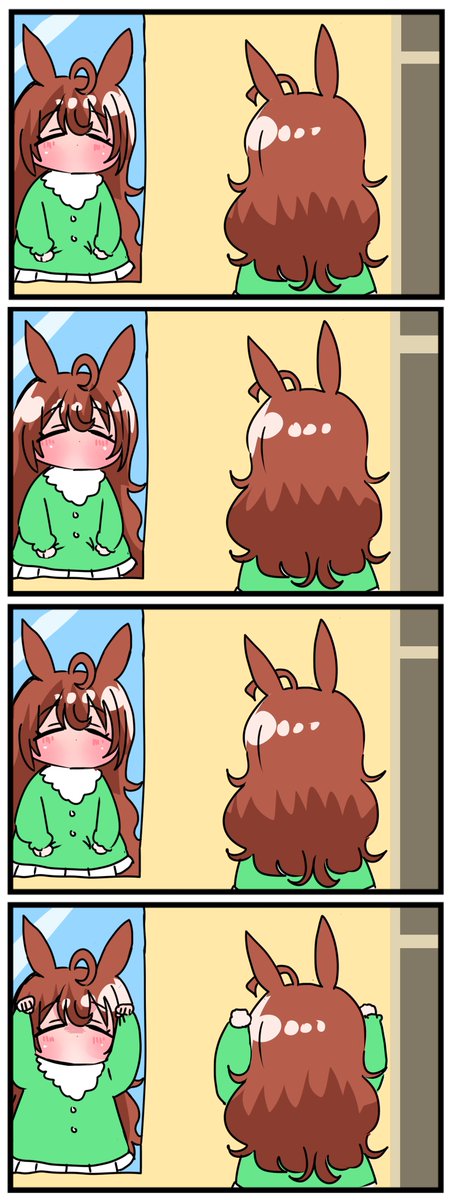 ゴルシとマックイーンその1114
「自分の姿にびっくりして威嚇する幼ブライトちゃん」 