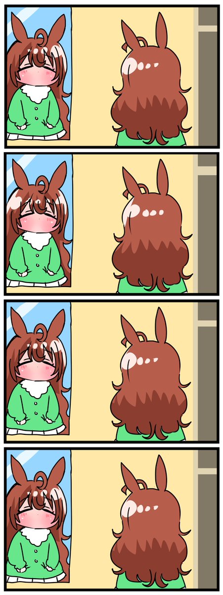 ゴルシとマックイーンその1114
「自分の姿にびっくりして威嚇する幼ブライトちゃん」 