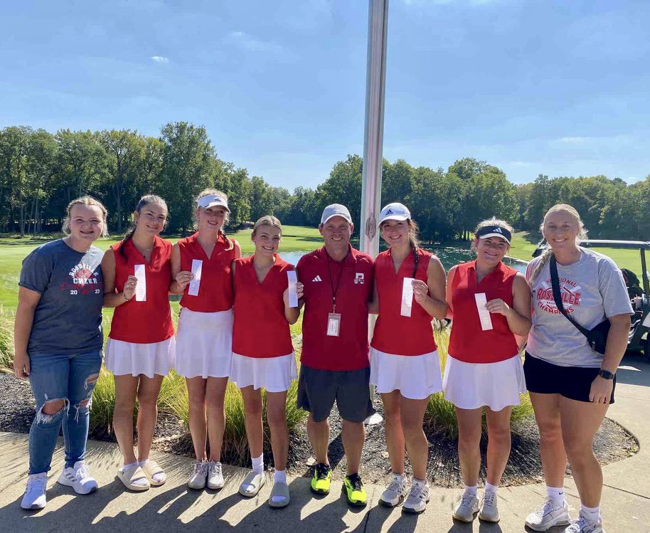 Great day! First time in our short 7 year program that the ladies advanced to Regional as a team! 😎⛳️🎉🔥 Super proud of this squad for hanging in there and fighting down the stretch 💪🏻 Next up, BG! #surviveandadvance <a href="/indianahsgolf/">Indiana HS Golf</a> <a href="/RHSHornetsAthl/">RossvilleAthletics</a> #werrossville #YOTE #regionals