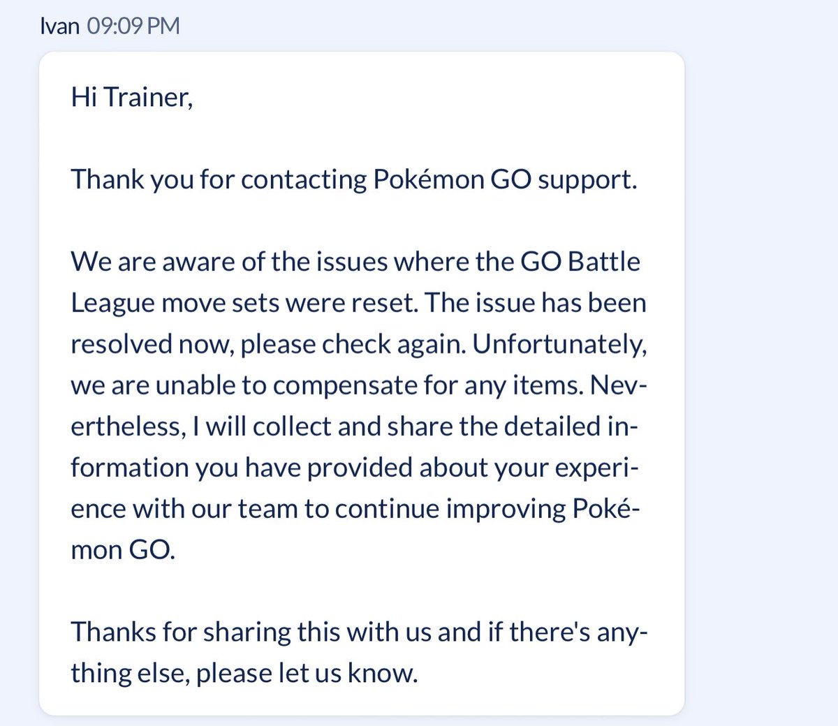 BlobbPoGo's tweet photo. So I spent around 50+ TMs trying to get Triple Axel on my Gardevoir to have some fun once the Psychic cup was released, turns out they disabled that move accidentally so my TMs were spent for nothing and I am given no compensation! @NianticHelp @BTWpVpPodcast What a great company https://t.co/6HcluPvyvM