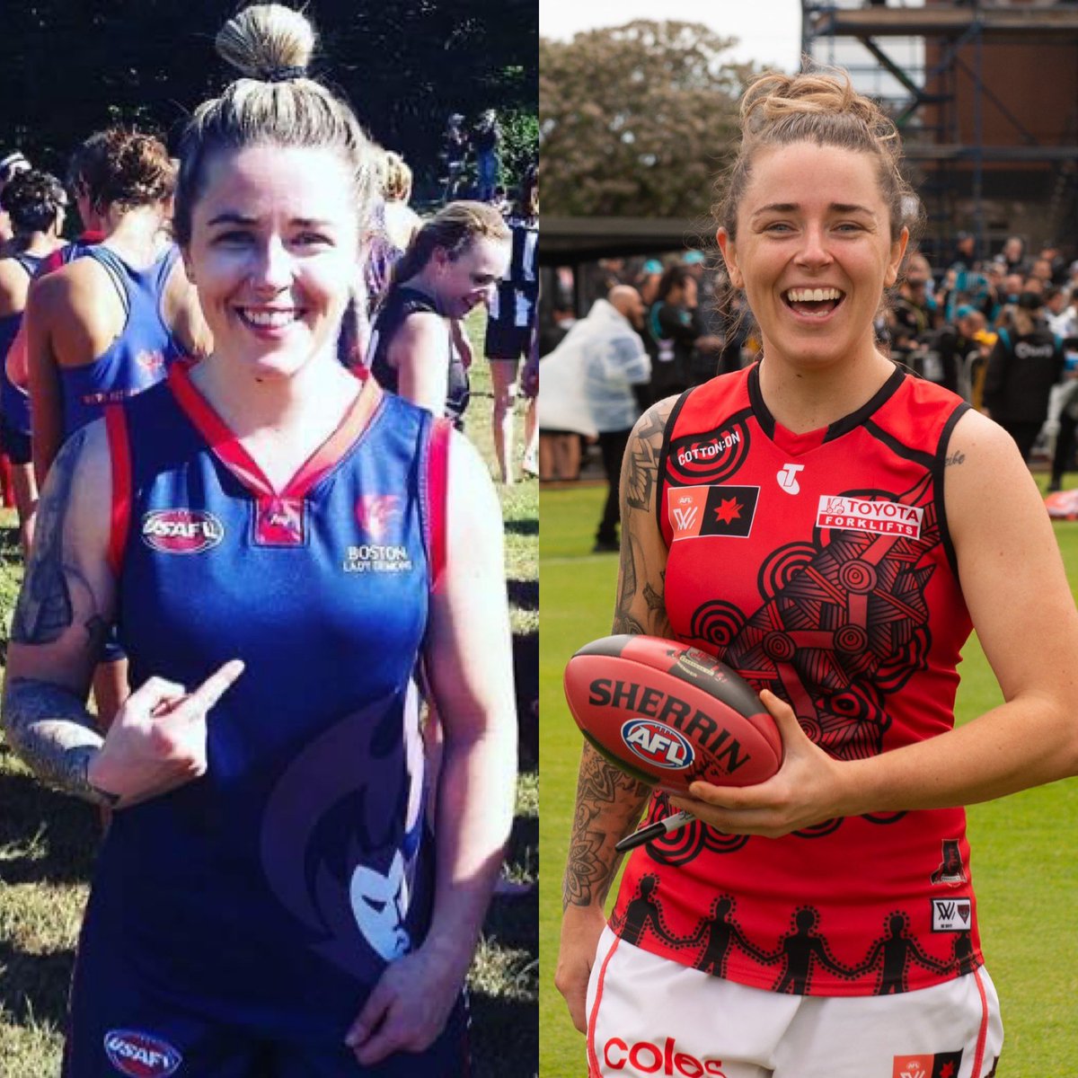 USAFL1997's tweet image. Hearty congratulations to our very good friend (and former @BostonDemons player) @JessicaWoochnar on her 5️⃣0️⃣ th @aflwomens game this evening!