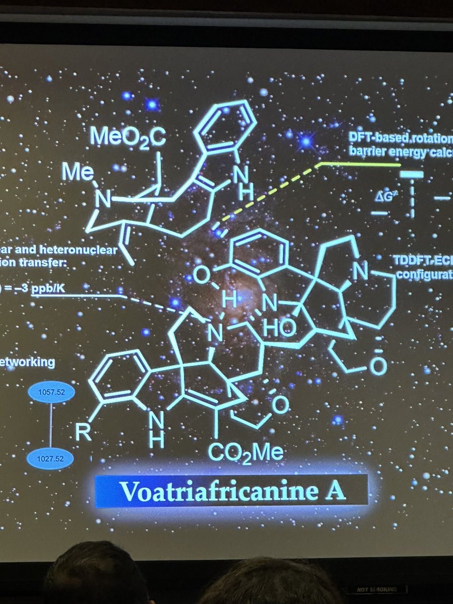Such crazy structures that @BeniddirM highlighted in his talk. #metabolomics has a lot of room for discovering new molecules. Yes this one one big small molecule!! The MS/MS is very rich.