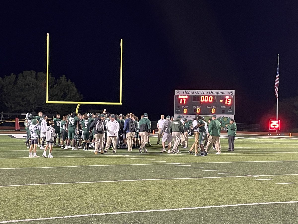 17-13 Final, HUGE win for the Dragons over West Bloomfield! Electric evening at Dragon Stadium.