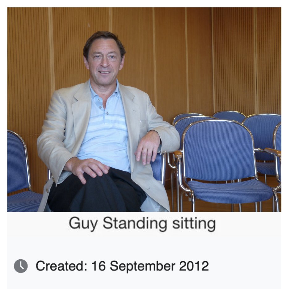 depthsofwiki's tweet image. On this day 11 years ago, a photographer took the iconic "Guy Standing sitting" photo. For years, Wikipedians debated whether the caption was too funny for an encyclopedia. Guy Standing, in a 2022 interview, could not stand for all the rigamarole