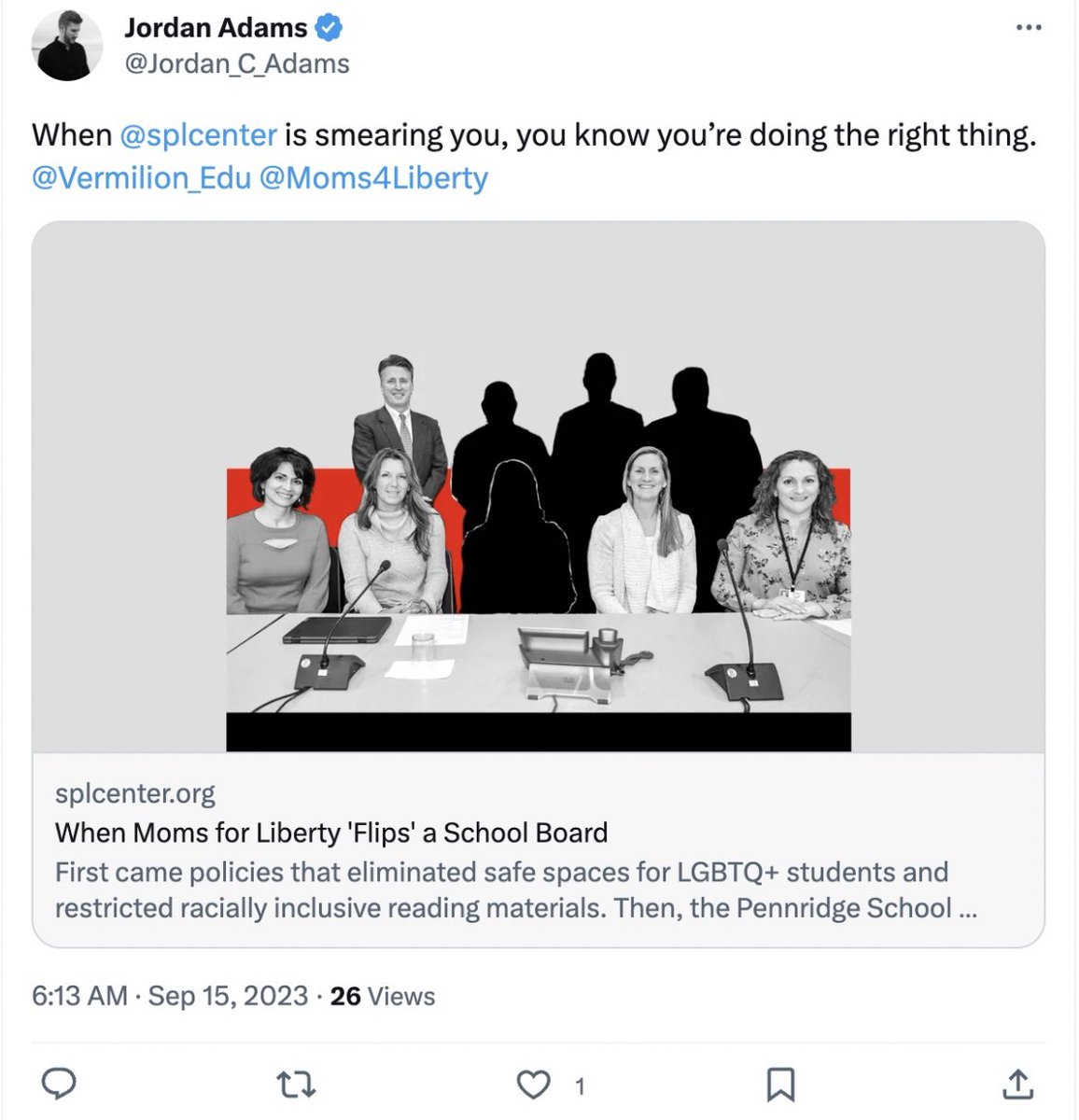 This is who is writing #Pennridge children’s curriculum. 

A political operative who is bragging about being linked to an extremist group. 

It’s time to get politics out of our classrooms. Chip in and help us fight back: 

donorbox.org/pennridge-comm…