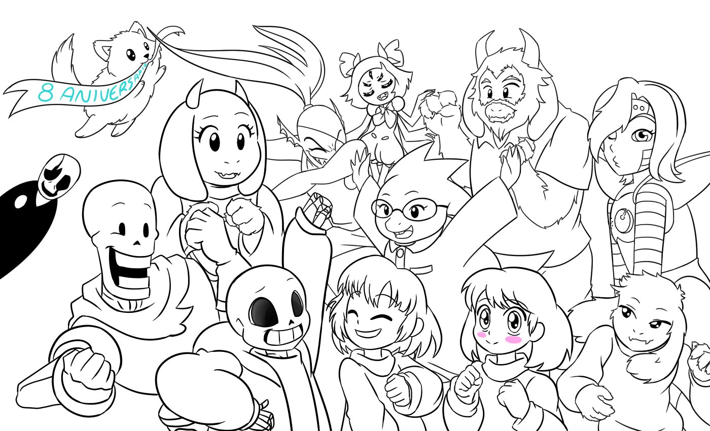 #undertale8thAnniversary Bueno, no lo termine de pintar pero minimo les regalo el lineart por ahora, ya luego les entrego completo n_n ¡Que viva Undertale! https://t.co/fJrhoGxNvN