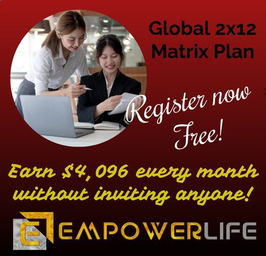 Mantokumar9's tweet photo. Empower Life Global Matrix earn 2x12
Free Registration: https://t.co/fBj1OcF4TC
#EmpowerLife #EmpowerLifeReview #EmpowerLifeClub #empowerlifeplan 
#empowerlifeopportunity #empowerlife2023 #empowerLIfeViral 
#makemoneyonline2023 #digitalmarketing #networkmarketing 
#networking https://t.co/7upIvra9Qr