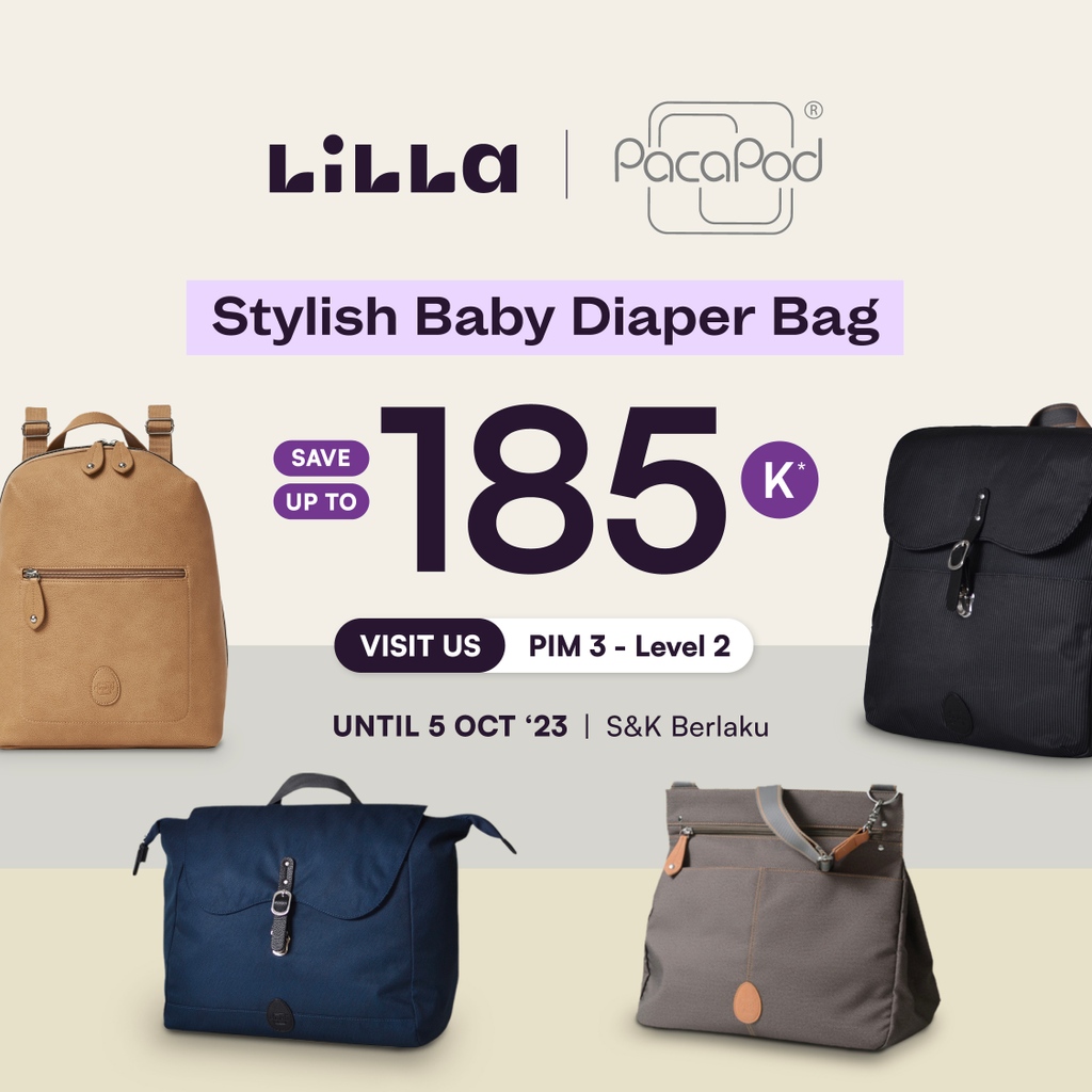 PondokIndahMall's tweet photo. Limited Time Offer 🎉
Save up to 185K for Pacapod - your favorite stylish baby diaper bag 😱
Valid until 5 Oct 2023
Visit Lilla at PIM 3 Lv. 2 and grab yours, now!
*S&K Berlaku
#Lilla #LillaStore #MotherhoodGetsEasier https://t.co/LljsKrcBvr