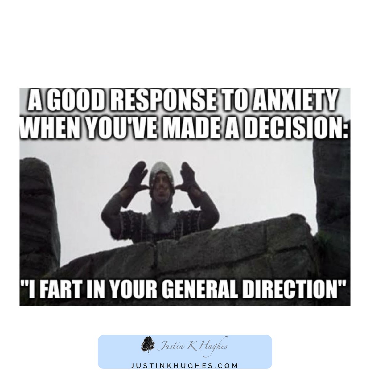 JustinHughesLPC's tweet image. One of the worst things to do when feeling anxious is to vacillate back and forth (ruminate) on a decision. There are a lot of skills to learn in order not to do this. Humor and #cognitivedefusion in #ACT and #CBT are common approaches.