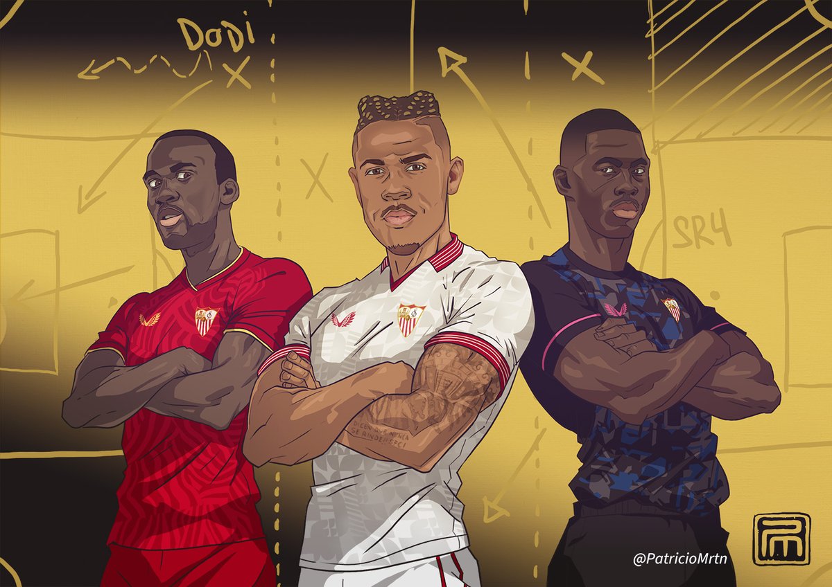 Lukebakio, Mariano, Soumaré. A por todas!! #SevillaFC #futbol #dibujotalisman