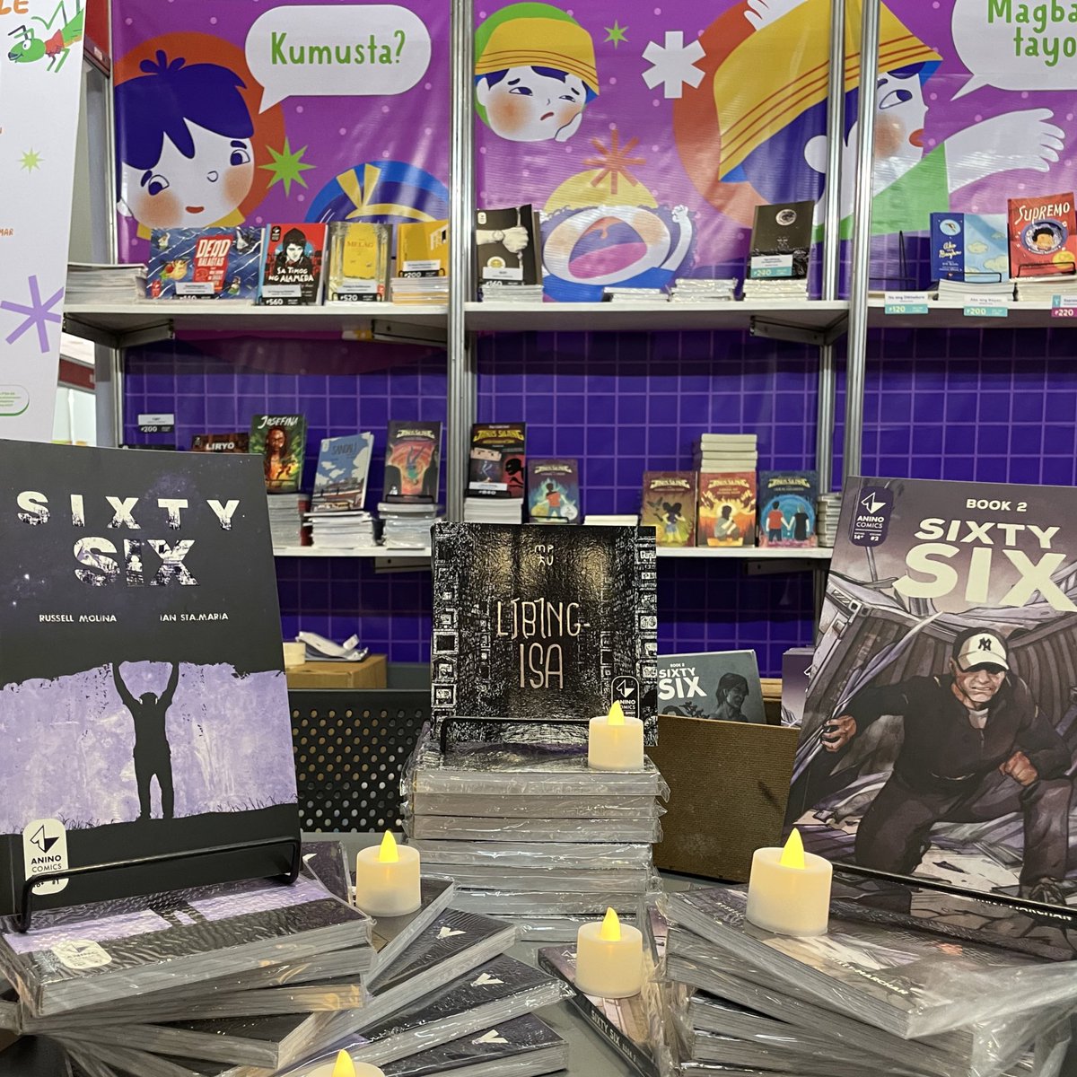 AninoComics's tweet photo. MAMAYA NA! 💥
Meet and greet the creators of Libing-Isa and Sixty Six Books 1 and 2 at the Adarna House Booth along Aisle C near Hall 1 entrance at the #MIBF 📚
May libreng bookmarks at postcards pa mamayang 1PM-3PM 🤯
Kita-kits!
#comics #bookhaul #booksaleph #comicsph #artph https://t.co/PgnfGgTh0l