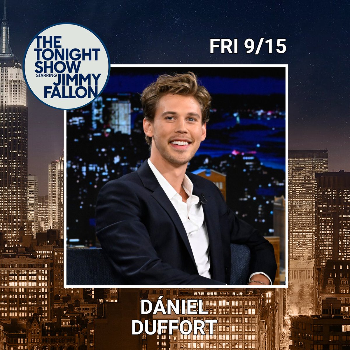 RPFallonTonight's tweet image. 𝟚𝟘𝟚𝟛 © #RPFallonTonight w/ Jimmy! 🎙

𝗗𝗮𝗻𝗶𝗲𝗹 𝗗𝘂𝗳𝗳𝗼𝗿𝘁 (@gxldensolstice) is in the building tonight to talk about #RPElvisMovie!