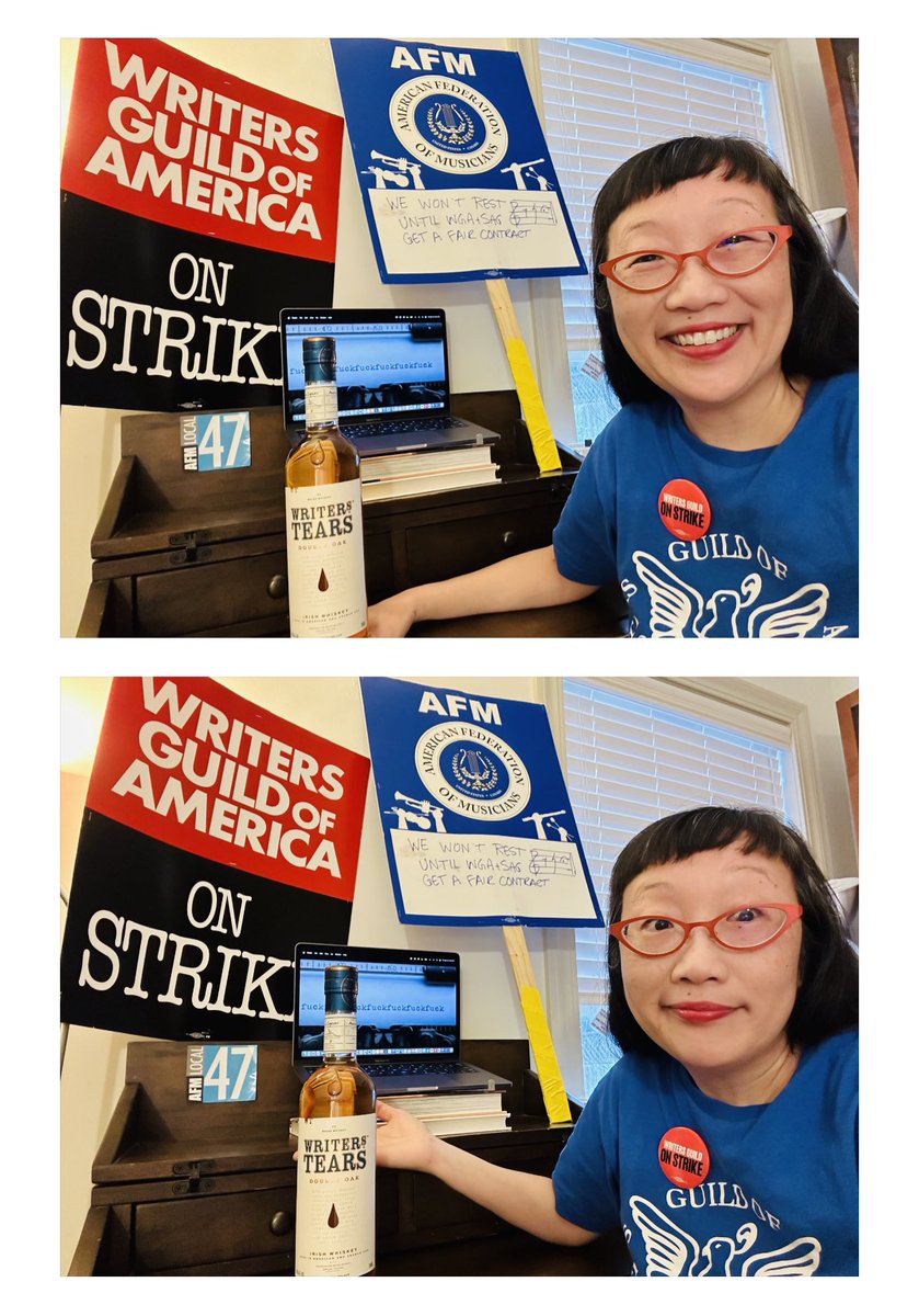 #YooNeedADrink 🥃 Yeah. It’s been a week. Three strikes for Yoo since 1995 @detroitnews @AFLCIO & 2007-08 @WGAWest but Yoo are not out yet! ✊📰✏️📺🎥🎬🎞️🎻 #WGAStrike #union #solidarity #WGAStrong #SAGAFTRAStrong #AFM47Strong #IATSEStrong #AFLCIOStrong #UAWStrong #DetroitStrong