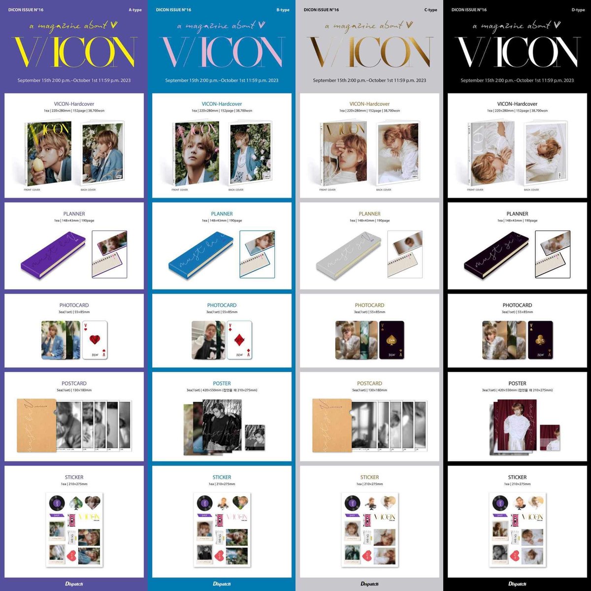 namfonarmyshop's tweet photo. 🇰🇷 พรีออเดอร์ #DICONV ISSUE N°16 V  มี 4 ปก เลือกปกได้
🍓เล่มละ 1390 มัดจำ 500
รวมภาษี✅ มัดจำ500ส่วนที่เหลือชำระตอนถึงไทย✅  สอบถามก่อนได้น้า 
🛒 https://t.co/4xZatptxUE
#namfonshopรับพรี 
#V #VICON #dicon
 #ตลาดนัดbts #ตลาดนัดรถไฟบังทัน #ตลาดนัดบังทัน #ตลาดนัดรถไฟBTS https://t.co/tWWthjekyA