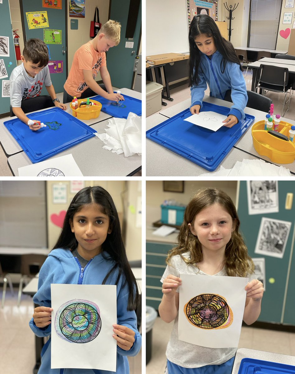 Can’t wait for their Dot Day display! 4th graders using bingo paint markers to add color to their designs.  Such fun! #DotDay #TheDotBook @HumbleISD_HHE @hheptakingwood @peterhreynolds @VisualArtHumble @HumbleISD_Arts @HheWilliams @hhepartlow  @mszindler_hhe @MrsSengele