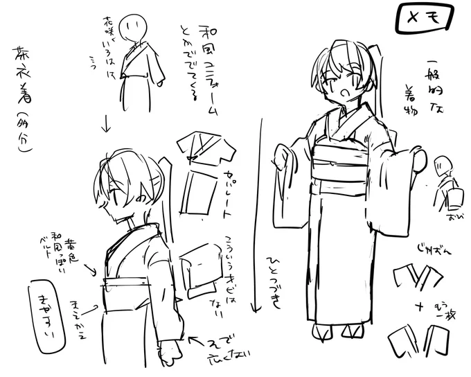 旅館のお手伝いの服、着物ではなくてっていうメモ(公式でスクショ出てたので) 