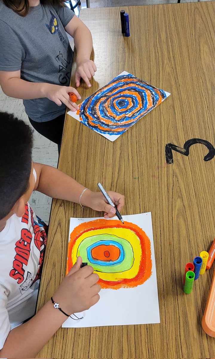 3rd Grade making some concentric zentangles! #InternationalDotDay
