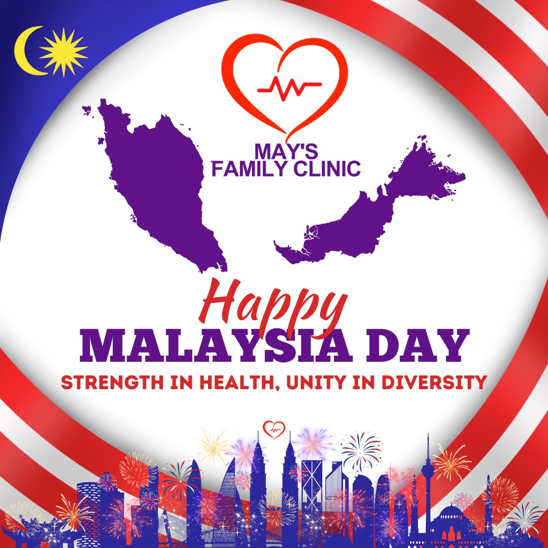 MayFamilyClinic's tweet image. Celebrating Malaysia's strength in health and unity in diversity on this special day!  Let's come together as one, promoting a healthier and happier nation. Happy Malaysia Day! 🩷🇲🇾 #MalaysiaDay #StrengthInHealth #UnityInDiversity #MaysFamilyClinic #SunwayPutraMall