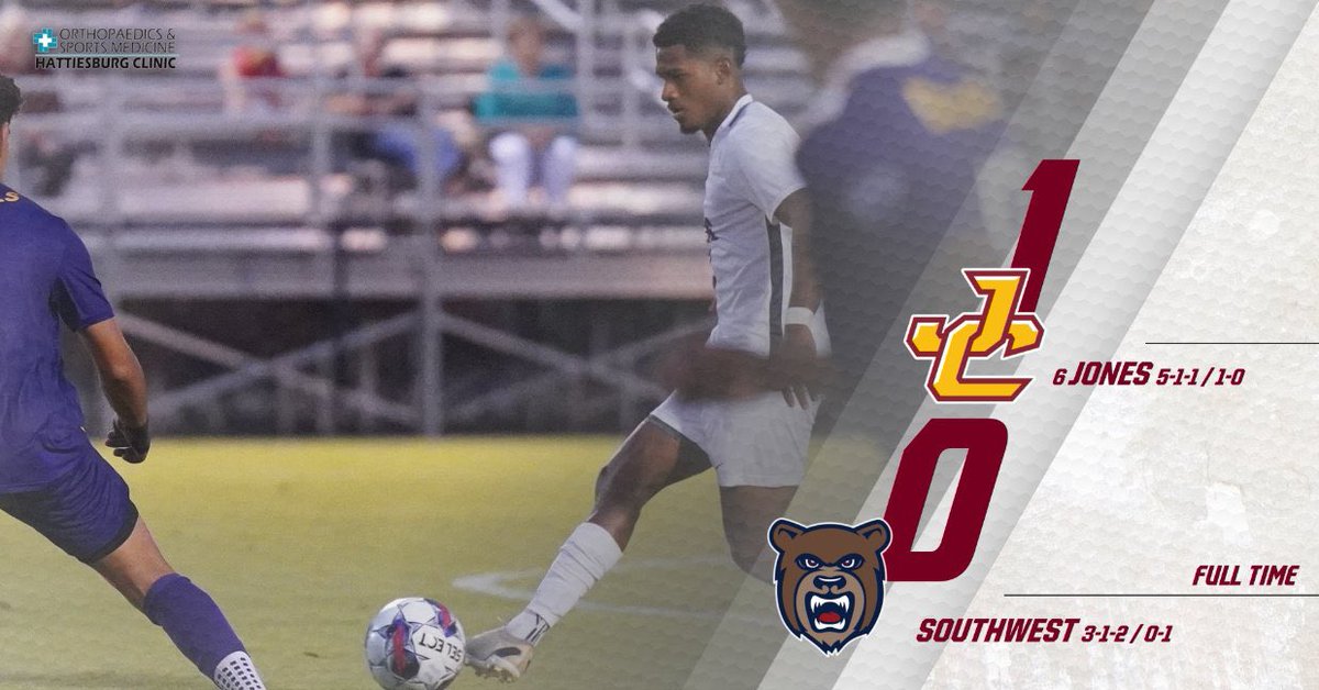 Loïc Thomas' 54th minute goal, off a Taylor Richardson assist, lifts Jones (5-1-1/1-0) to a conference-opening win in Summit. 
Next up: at Hinds 9/19.