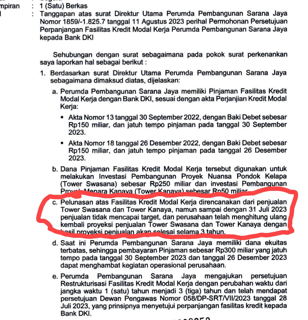 Hot News.. Bobrok Peninggalan @aniesbaswedan selama menjabat Gub DKI. Proyek Rumah DP 0% zonk, minim pembeli sehingga Uang Pinjaman dari Bank DKI ke PD Sarana Jaya senilai Rp. 300 Miliar minta direschedule.. Mungkin cak Imin bisa bantu ingetin Anies kalo Tata Kata itu gak baik