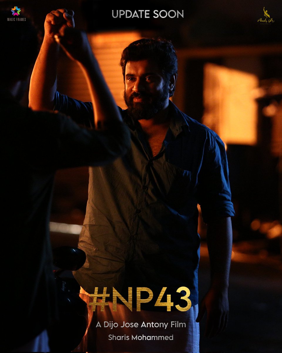 VishnuRaj112's tweet photo. #NP43 ⏳️

#NivinPauly - #DijoJoseAntony - #ListinStephen - #DhyanSreenivasan -#Ajuvarghese

@PaulyPictures @magicframes2011 https://t.co/hugEpCJvCr