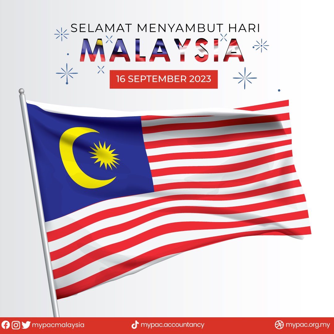 mypacmalaysia's tweet photo. Selamat Menyambut Hari Malaysia 2023 🎉
Marilah kita meraikan ikatan perpaduan, kemakmuran, dan keharmonian negara tercinta.
Selamat Hari Malaysia ke-60 tahun yang disambut sejak 1963 🎉🎉
#MyPAC #ThinkProfessionalAccountancyThinkMyPAC #ACCA #Accounting https://t.co/lMsODJx4O4