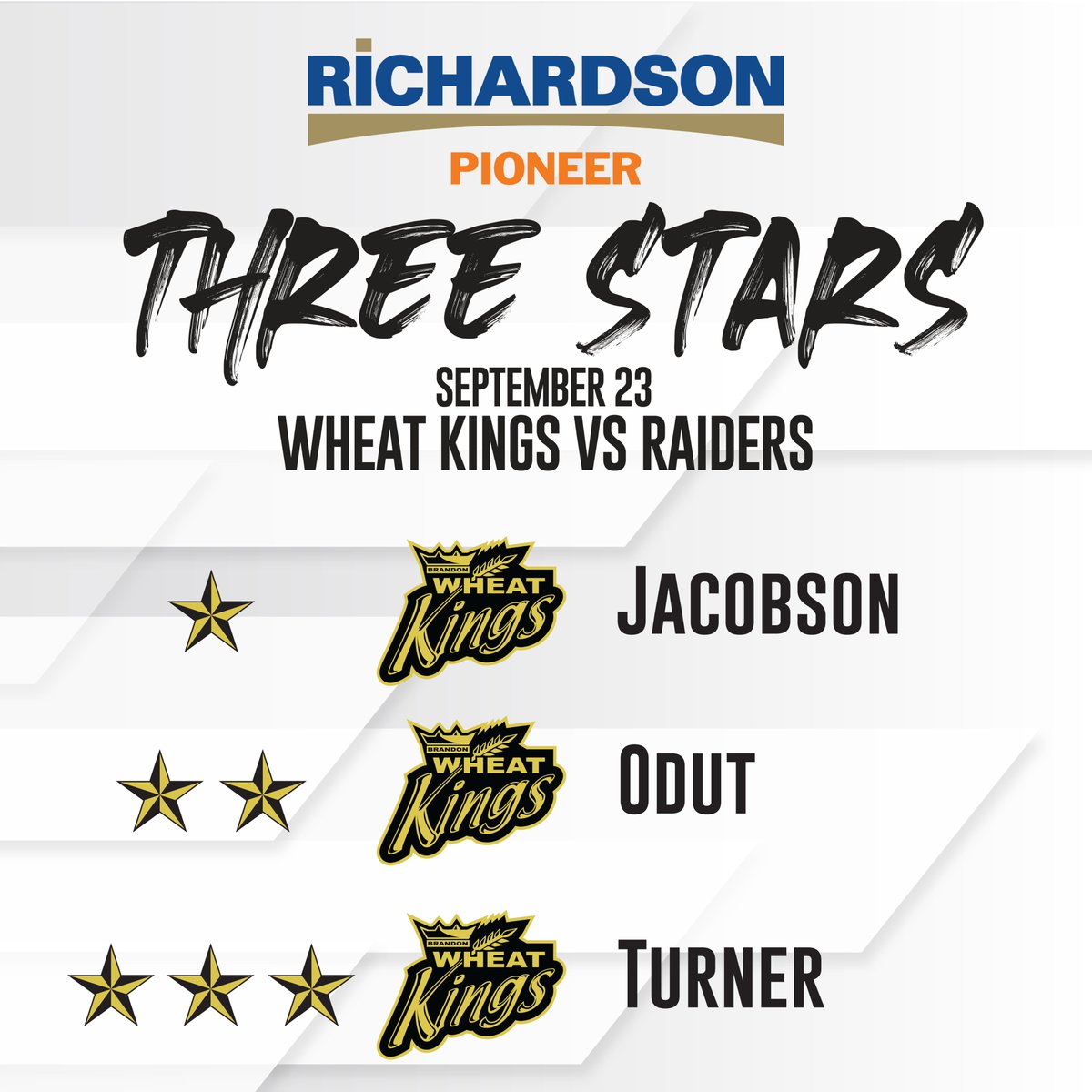 It's an all Westman three star selection after tonight's big win!