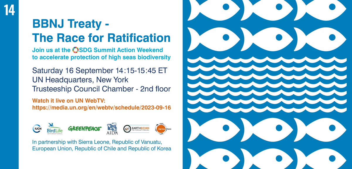 IucnOcean's tweet image. #unga78 Join us for the Race for Ratification side event  on Saturday at the UN SDG Summit Weekend in NY! The event will also be live streamed on UNwebTV #BBNJ @HighSeasAllianc BirdLife International Greenpeace #DOALOS @iucn @hlcchampions