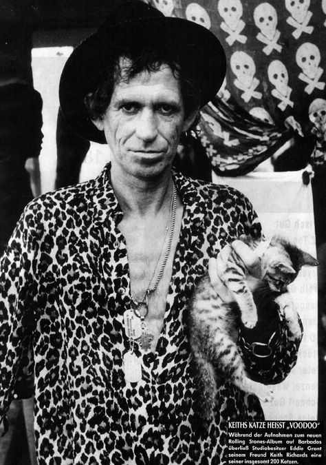 Keith Richards with his cat Voodoo. #Caturday