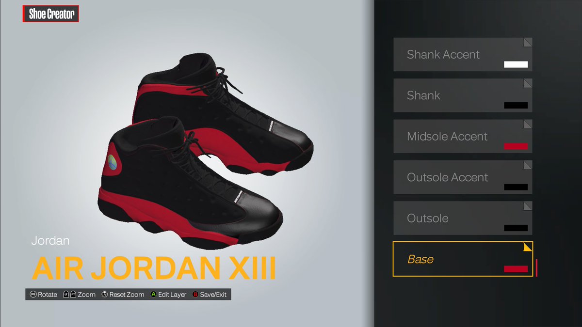 BrEyAaSnT's tweet image. Custom “BRED” Jordan 13 #2KCreator #Jordan #Nike #NBA2k24 #custom