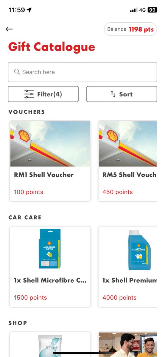 ErahSoo's tweet image. Can you see my point balance up there? High enough to redeem the vouchers right 😋Keep scrolling and you can see there are a lot of gifts that you can get and the best part is that the vouchers are stackable!
#ShellMalaysia #ShellApp