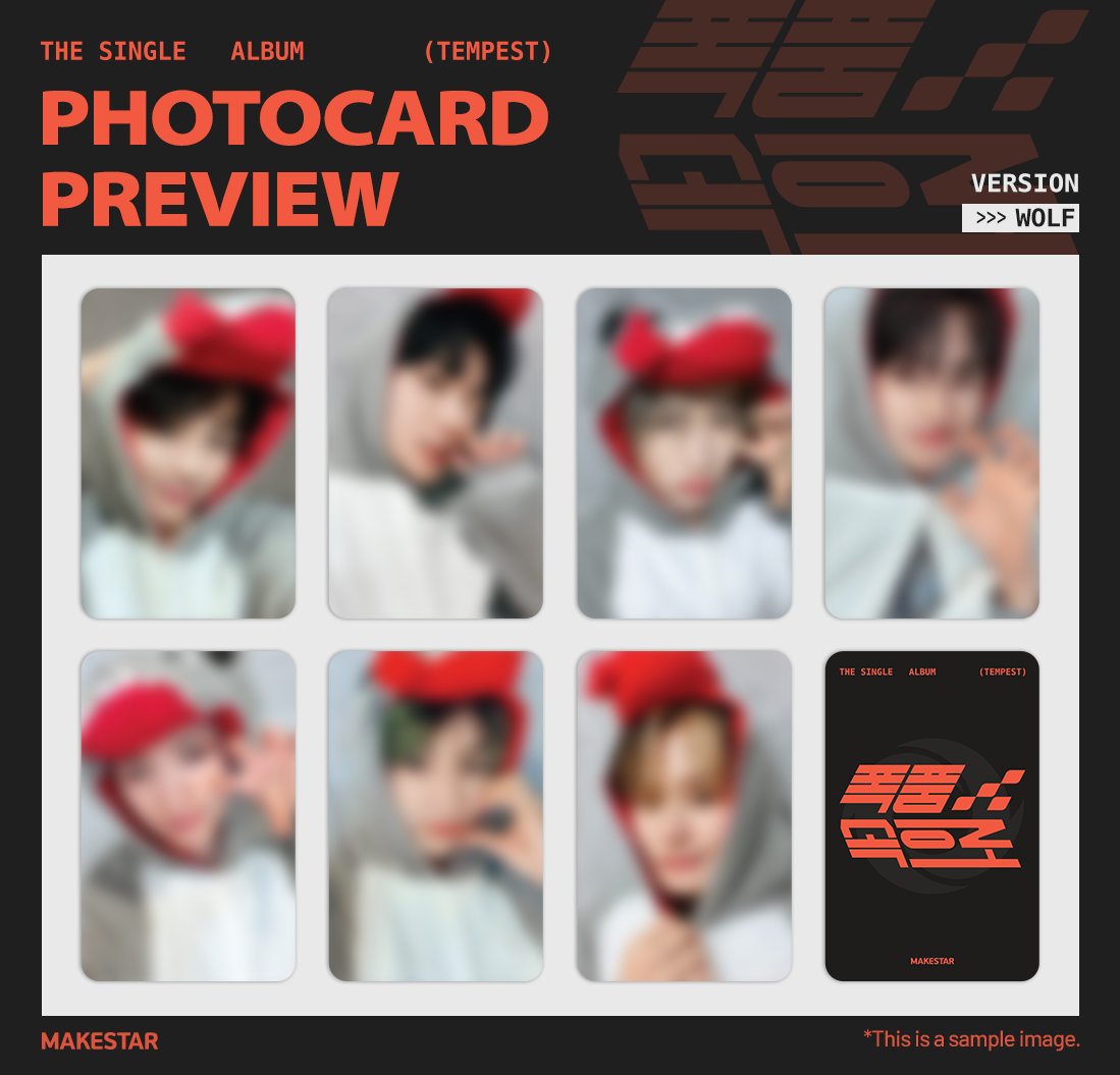 seoppest's tweet photo. Order TEMPEST's [Into the Tempest] POCA ALBUM on @Makestarcorp and get a pre-order benefit photocard (Red Cape ver. for Online, Wolf ver. for Offline).
For online ver., you might also get a chance to talk 1:1 with your chosen member.
Order link: https://t.co/Jk6ovx9If1 https://t.co/dYQmecRLXN