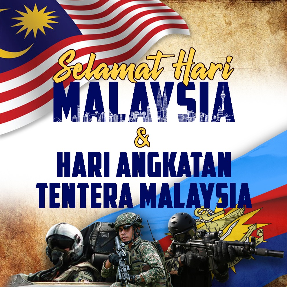 KBMkTL's tweet photo. Hargailah jasa pejuang negara. Semoga tanah air terus aman, maju dan jaya.
@kbmktl mengucapkan Selamat Hari Malaysia dan Selamat Hari Angkatan Tentera Malaysia.
#RMNbackbone #SediaBerkorban #TekadPerpaduanPenuhiHarapan #KedaulatanNegaraTanggungjawabBersama https://t.co/gwW2iHomVv