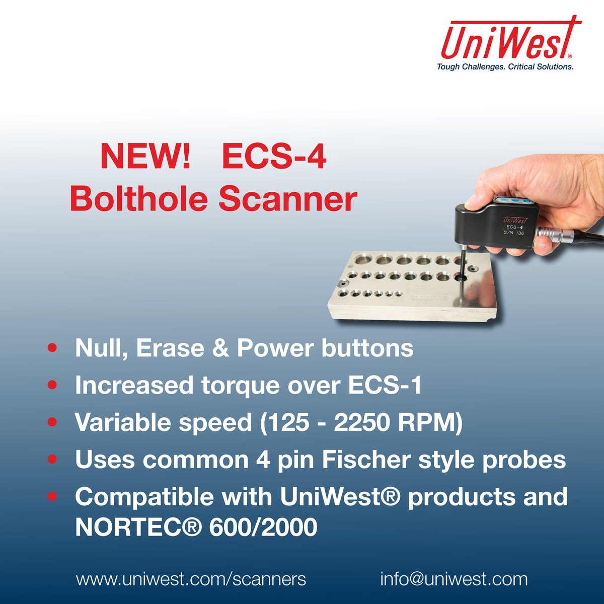 🤩🚀 Say hello to UNIWEST'S  latest innovation, the UniWest ECS-4 Bolthole Scanner! 🔍🔦 Unveil the power of precision and reliability.

To know more visit uniwest.com 

#OSNDT #NDT #onestopndt #nondestructivetesting #NDTindustry #NDTprofession #OneStopNDT