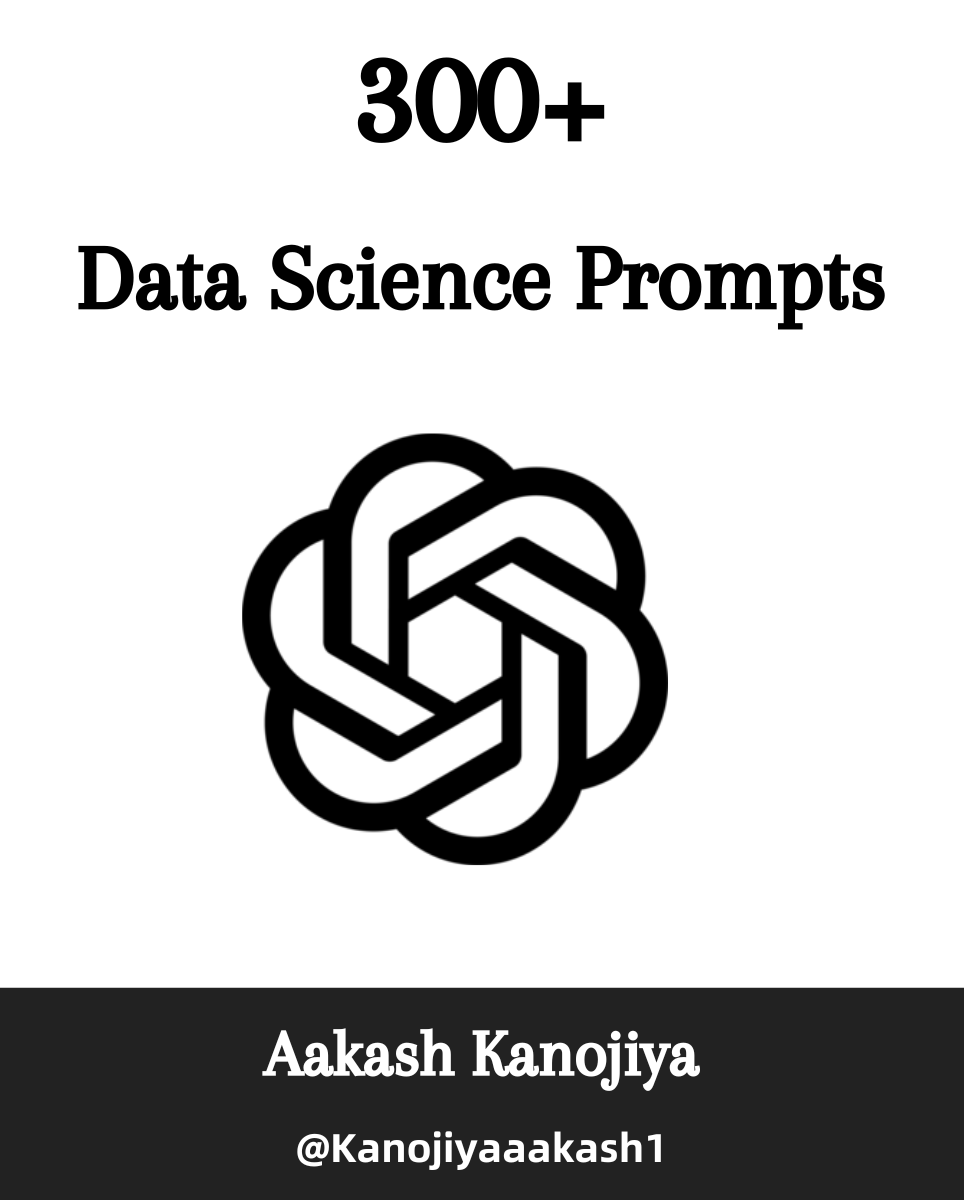 Data Scientists are earning $100k to $500k annually.

It is one of the most demanding Job.

But it needs a lot of hard work.

So, I've built the 300+ Top ChatGPT Prompts for Data Science:

• 300+ Prompts
• Complete Guide

It's worth $25.

But FREE for the next 24/hrs.

just:
1.