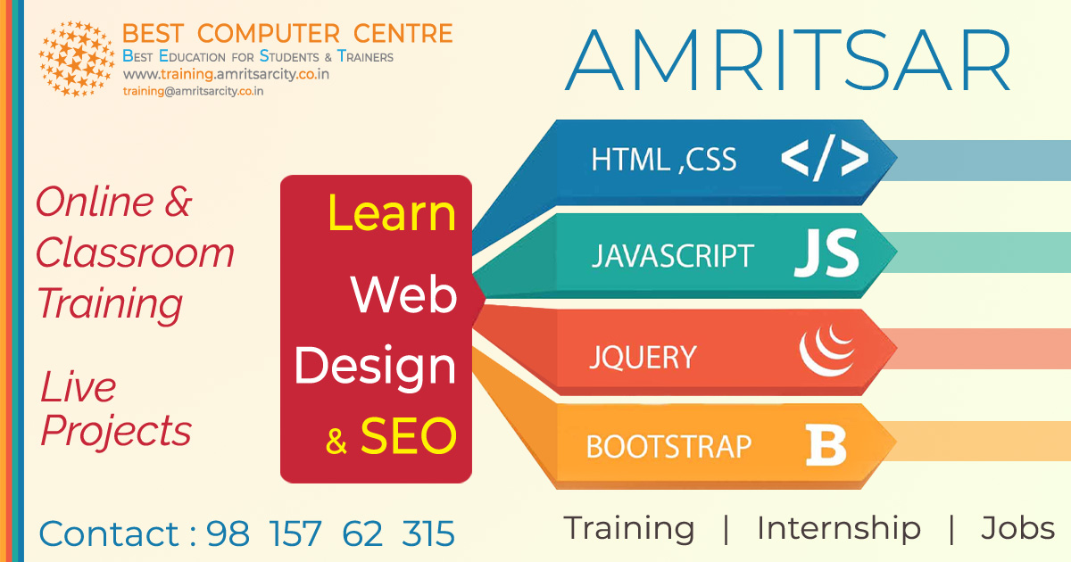 idea_amritsar's tweet photo. Website Designing Live Project Training in Amritsar
Contact +91 (981) 576 2315
Email : info@bestcomputercentre.com
.
https://t.co/r5kBJsOEOI
.
#web_designing #training #amritsar #live_project #online_courses #learn_css #photoshop #learn_html5 #learn #java_script #learn_php https://t.co/HM3EhRE8rO
